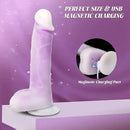 8.07in Silicone With Infrared Sensor Two-color Gradient Vibrating Dildo