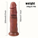 8.07in Soft Real Big Silicone Uncut G Spot Dildo With Sliding Skin