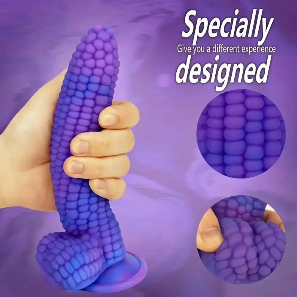 8.07in Special-shaped Anal Plug Liquid Silicone Female Anal Strip Corn Dildo