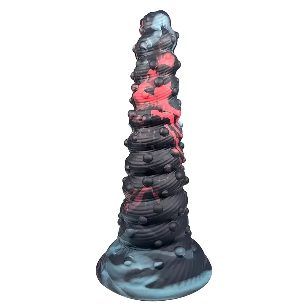 8.07in Spiked Big Monster Spiral Silicone Soft Dildo For Couples