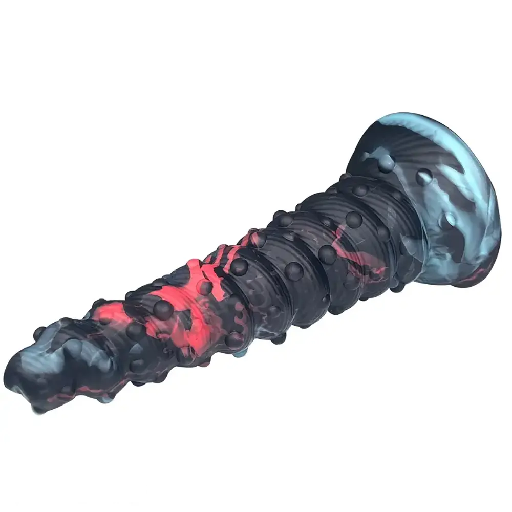 8.07in Spiked Big Monster Spiral Silicone Soft Dildo For Couples