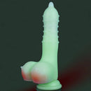 8.07in Spiked Liquid Silicone Soft Monster Dildo Penis Simulator Toy