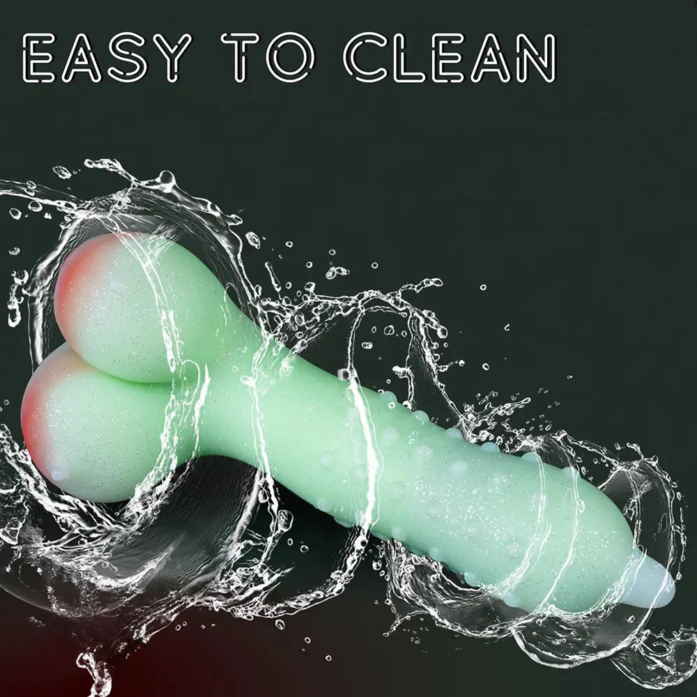 8.07in Spiked Liquid Silicone Soft Monster Dildo Penis Simulator Toy