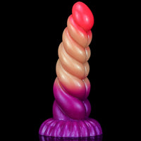 8.07in Spiral Women Using Ombre Dildo For Adult Masturbation