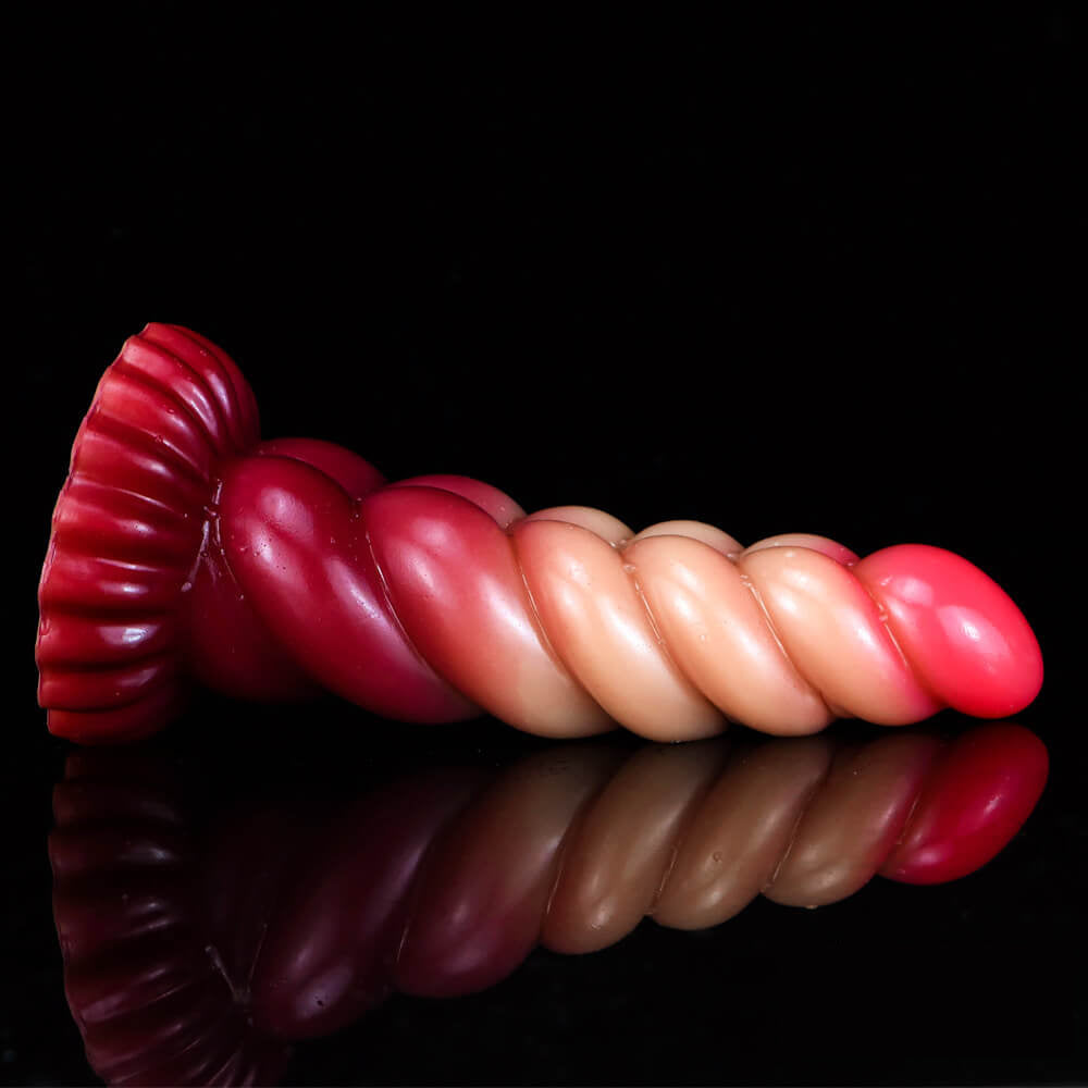 8.07in Spiral Women Using Ombre Dildo For Adult Masturbation