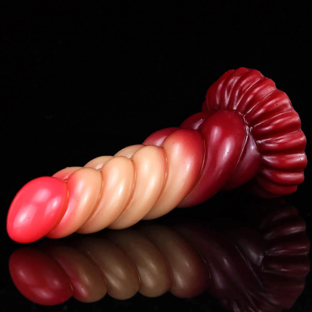 8.07in Spiral Women Using Ombre Dildo For Adult Masturbation