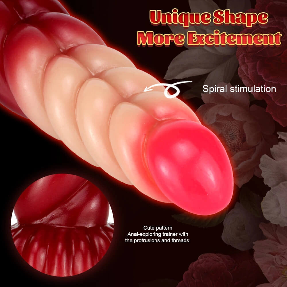 8.07in Spiral Women Using Ombre Dildo For Adult Masturbation