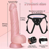 8.07in Strap on Dildo Elegant Lifelike Veins Large Dildo For Female