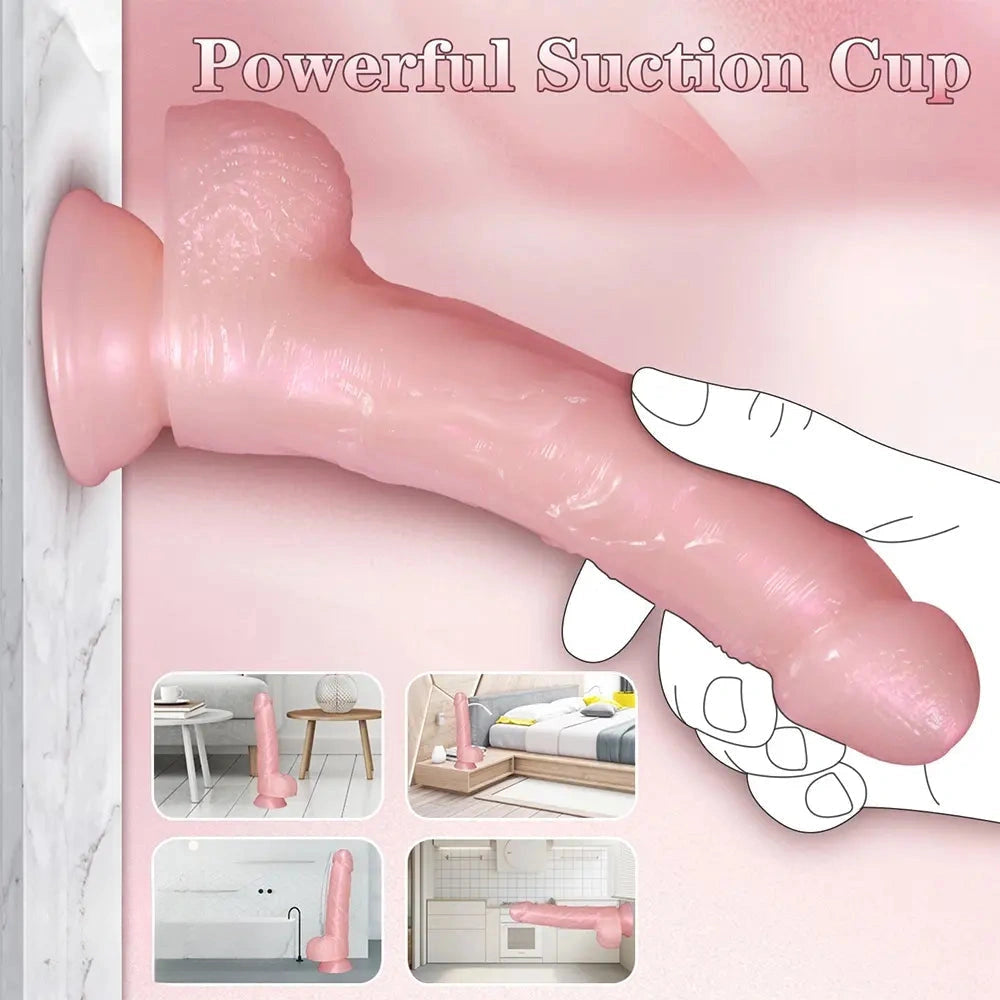 8.07in Strap on Dildo Elegant Lifelike Veins Large Dildo For Female