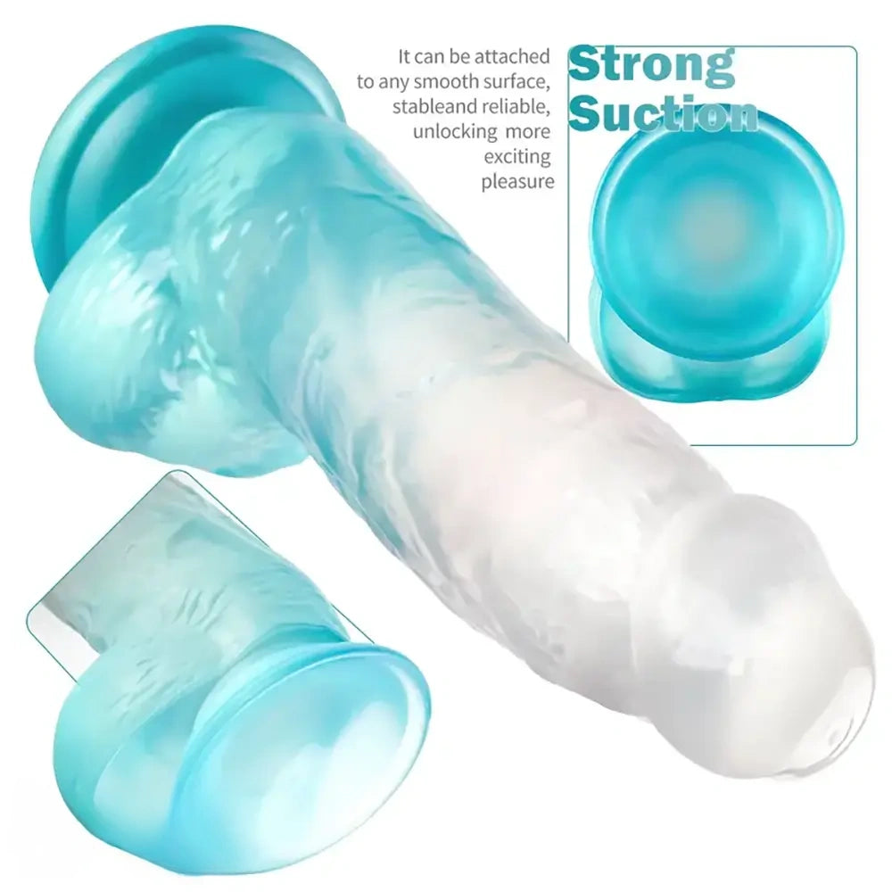 8.07in TPE G Spot Dildo With Vein Suction Cup Base For Hands-Free