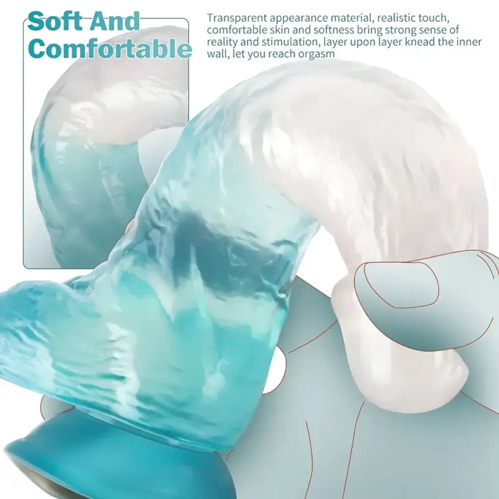 8.07in TPE G Spot Dildo With Vein Suction Cup Base For Hands-Free