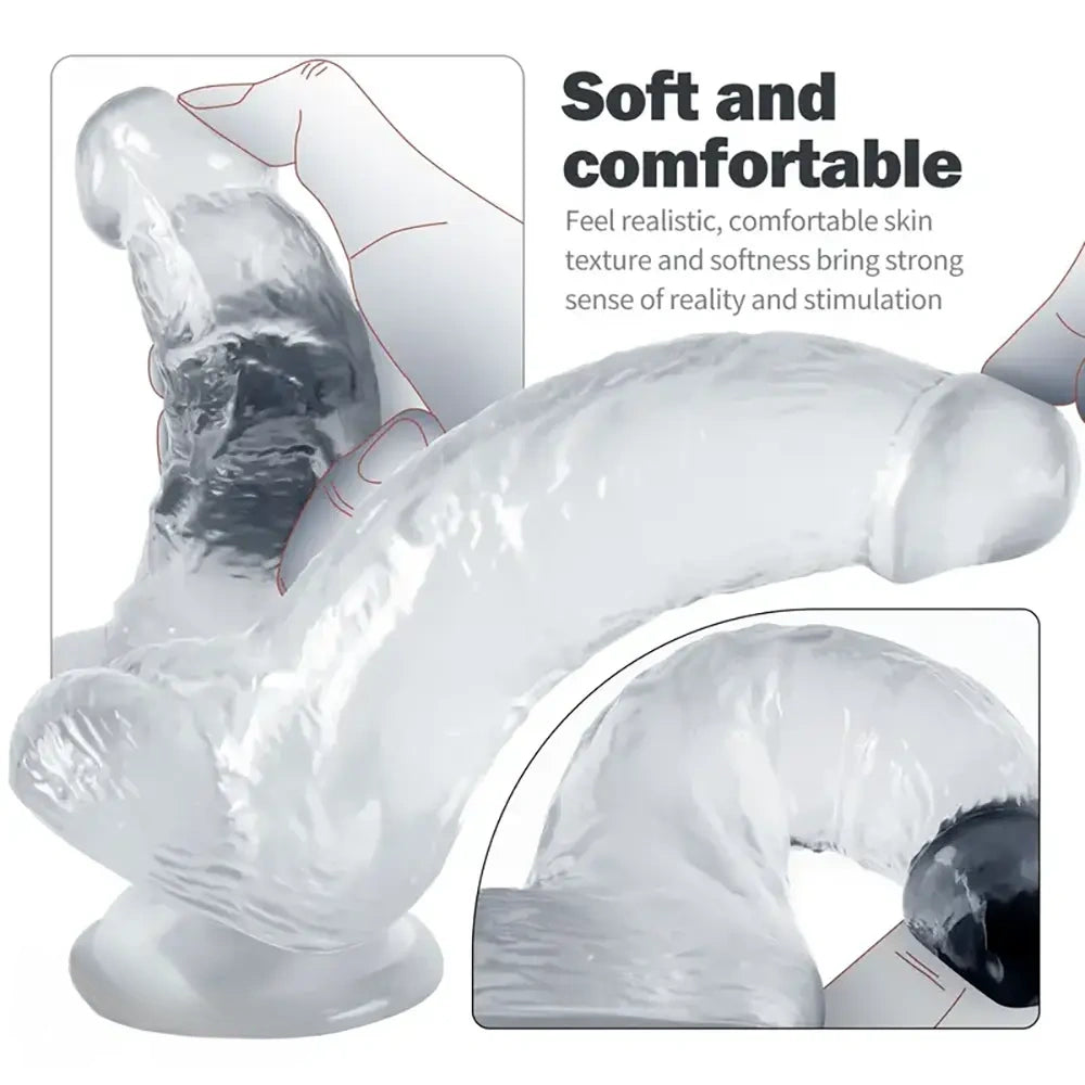 8.07in TPE G Spot Dildo With Vein Suction Cup Base For Hands-Free