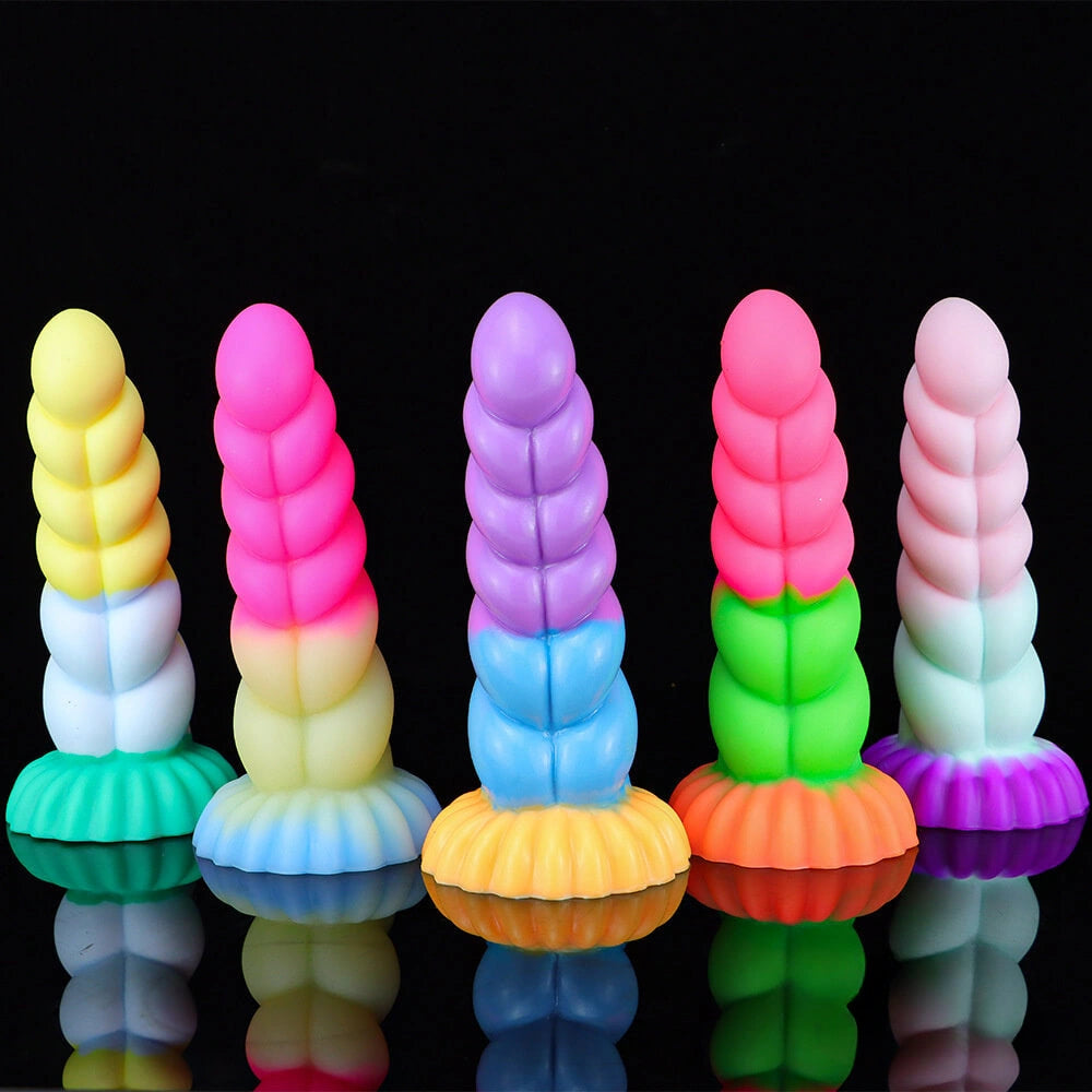 8.07in Twist Rope Design Fantasy Dildo Flexible Lifelike Sex Toy