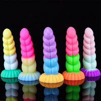 8.07in Twist Rope Design Fantasy Dildo Flexible Lifelike Sex Toy