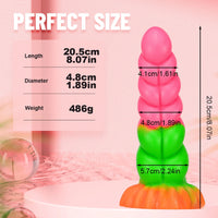 8.07in Twist Rope Design Fantasy Dildo Flexible Lifelike Sex Toy