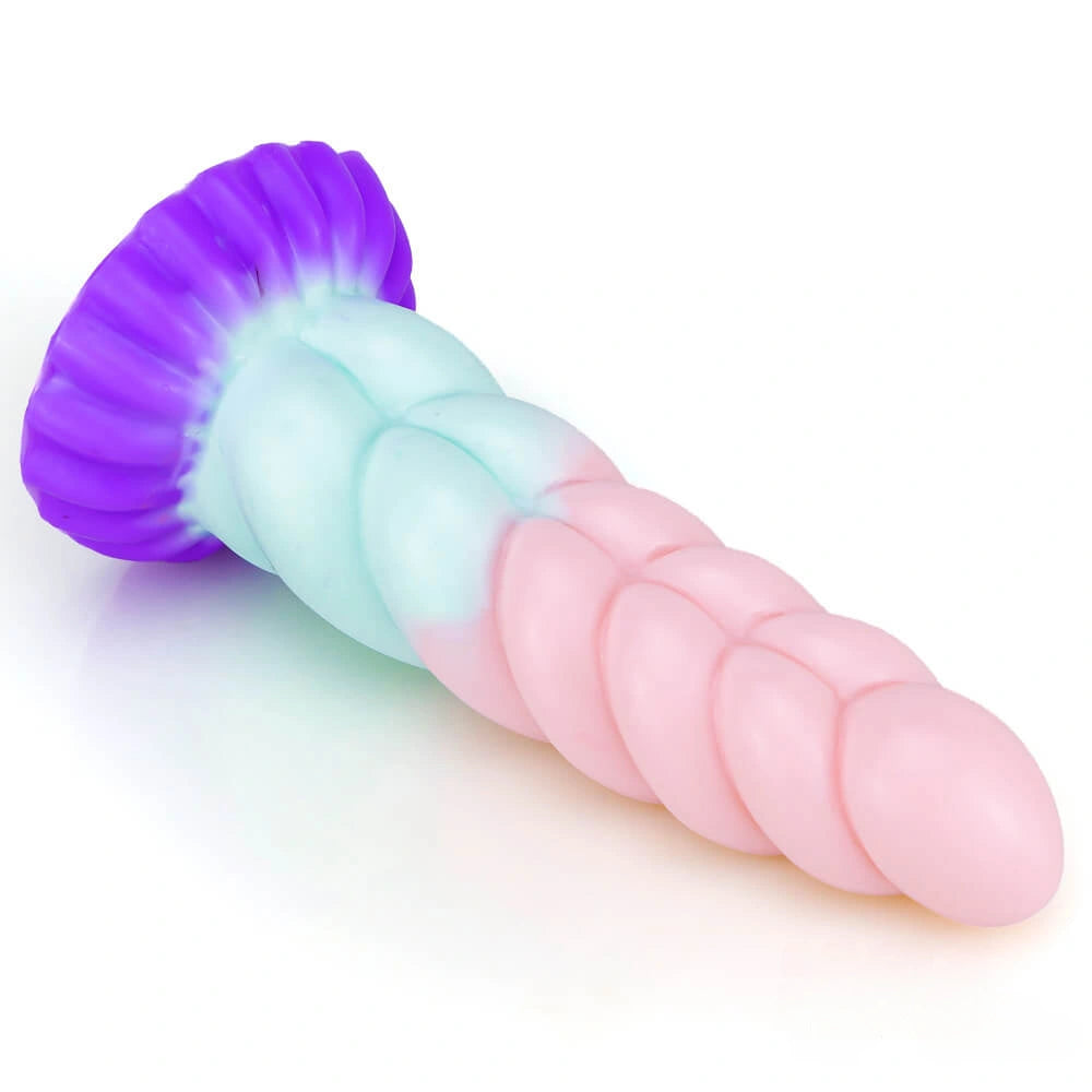 8.07in Twist Rope Design Fantasy Dildo Flexible Lifelike Sex Toy