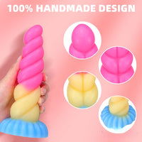 8.07in Twist Rope Design Fantasy Dildo Flexible Lifelike Sex Toy
