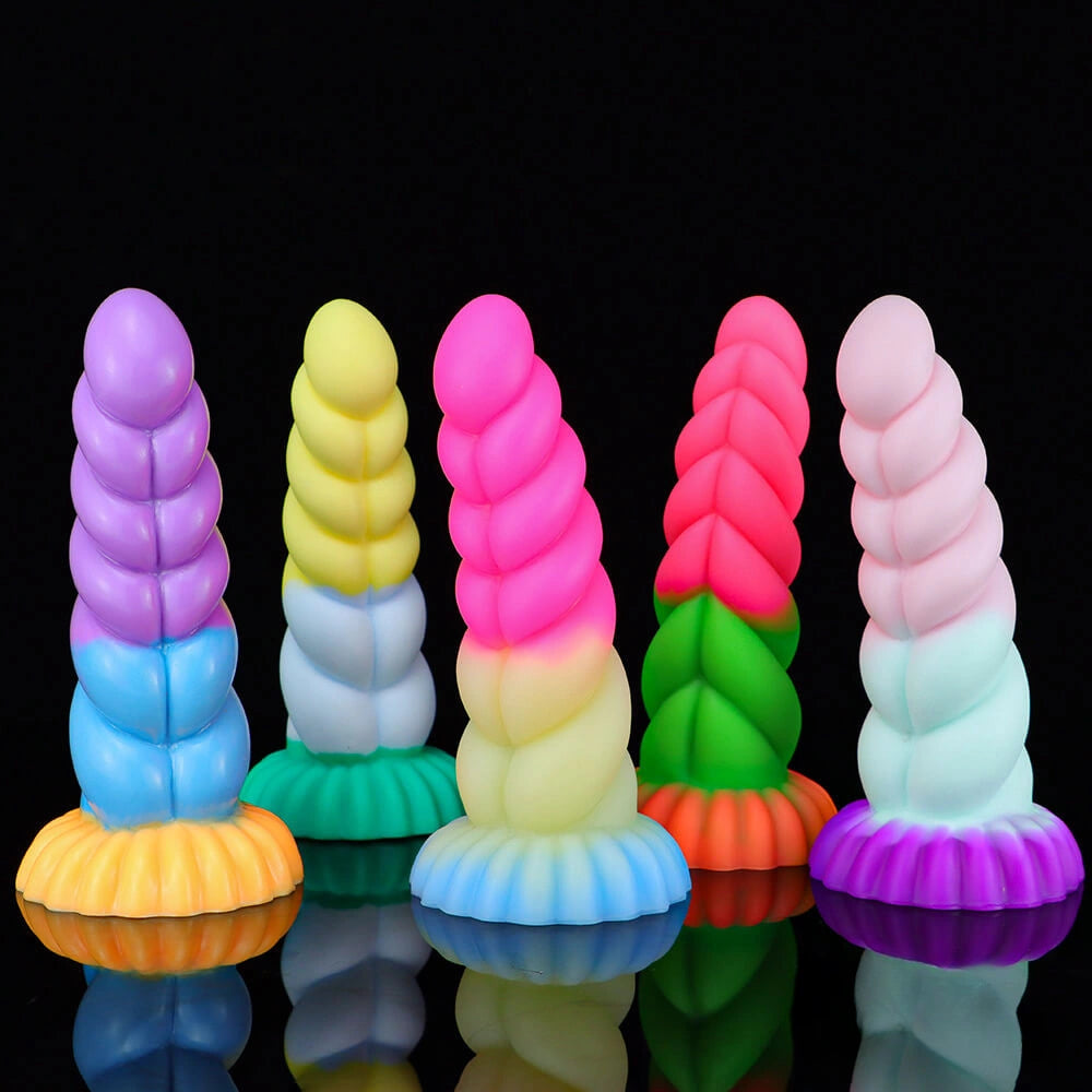 8.07in Twist Rope Design Fantasy Dildo Flexible Lifelike Sex Toy