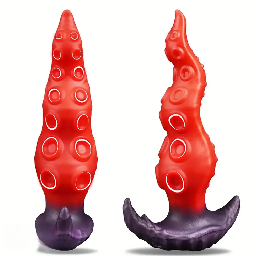 8.07in Wearable Fantasy Tentacle Anal Plug Silicone Monster Dildo