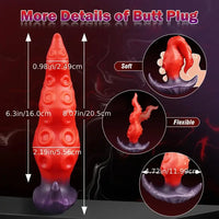 8.07in Wearable Fantasy Tentacle Anal Plug Silicone Monster Dildo