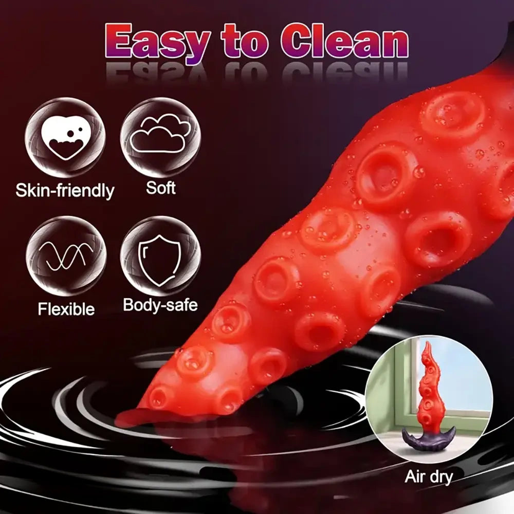 8.07in Wearable Fantasy Tentacle Anal Plug Silicone Monster Dildo