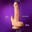 8.11in Big Vibrating Wireless App Controlled Dildo With Licking Tongue