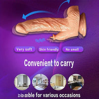 8.11in Big Vibrating Wireless App Controlled Dildo With Licking Tongue