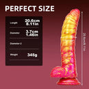 8.11in CATERPILLAR Gilded Mixed Color Creative Silicone Dildo SM Sex Toy