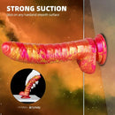 8.11in CATERPILLAR Gilded Mixed Color Creative Silicone Dildo SM Sex Toy
