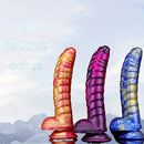 8.11in CATERPILLAR Gilded Mixed Color Creative Silicone Dildo SM Sex Toy