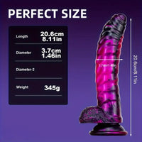 8.11in CATERPILLAR Gilded Mixed Color Creative Silicone Dildo SM Sex Toy