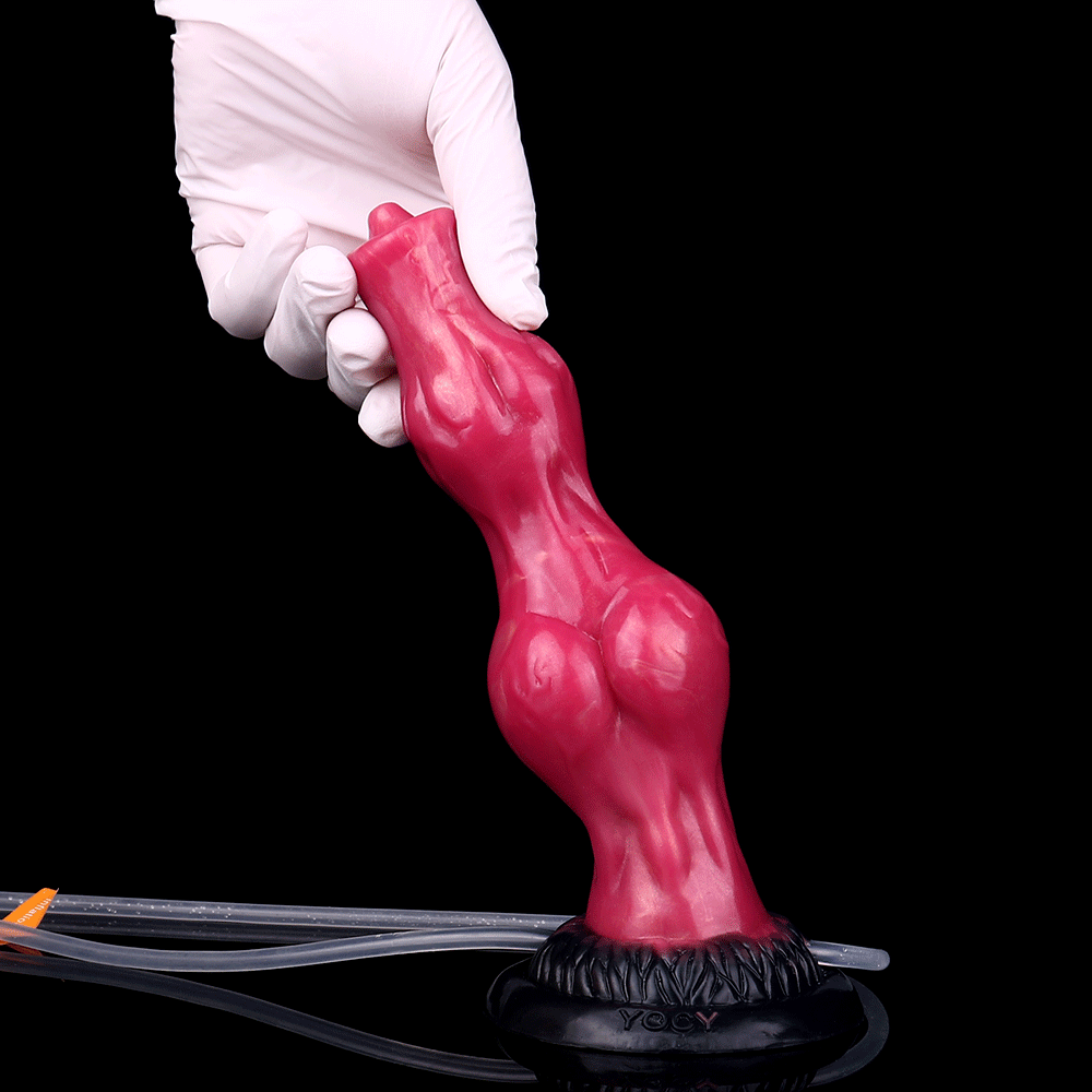 8.11in Dog Knot Silicone Soft Big Ejaculating Dildo G-Spot Stimulato Massager