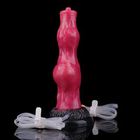 8.11in Dog Knot Silicone Soft Big Ejaculating Dildo G-Spot Stimulato Massager