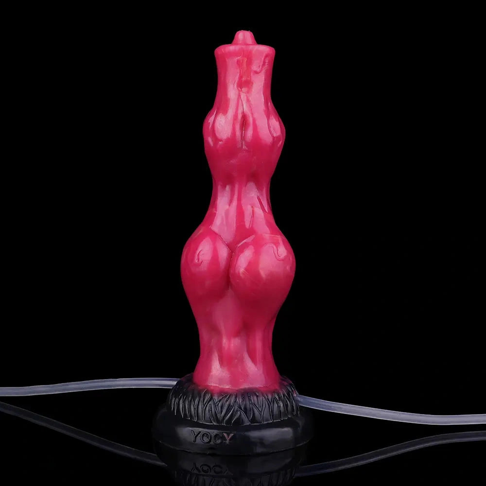 8.11in Dog Knot Silicone Soft Big Ejaculating Dildo G-Spot Stimulato Massager