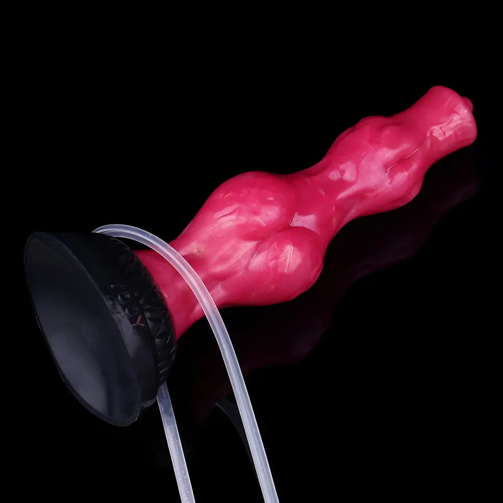 8.11in Dog Knot Silicone Soft Big Ejaculating Dildo G-Spot Stimulato Massager