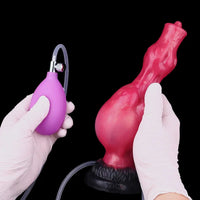 8.11in Dog Knot Silicone Soft Big Ejaculating Dildo G-Spot Stimulato Massager