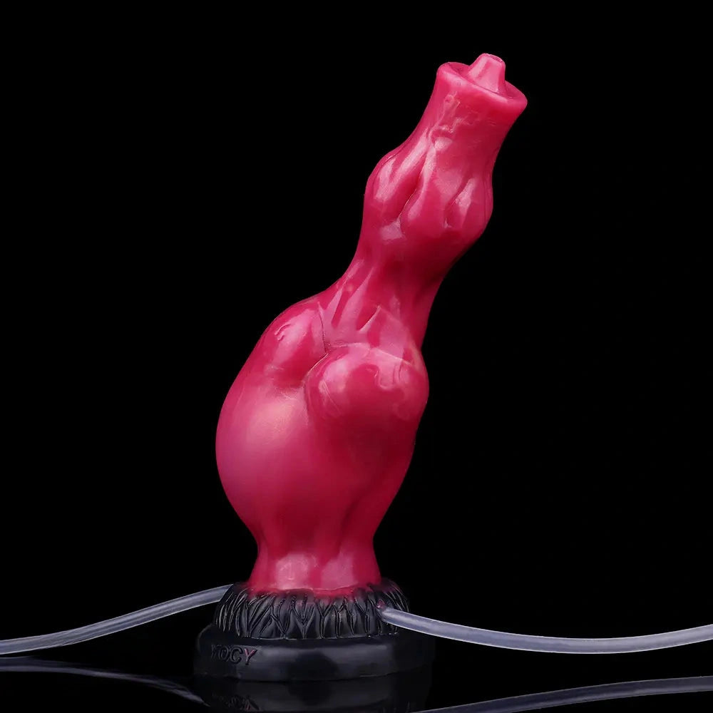 8.11in Dog Knot Silicone Soft Big Ejaculating Dildo G-Spot Stimulato Massager