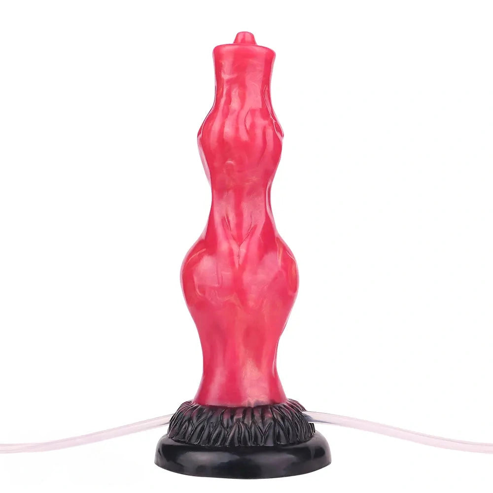 8.11in Dog Knot Silicone Soft Big Ejaculating Dildo G-Spot Stimulato Massager