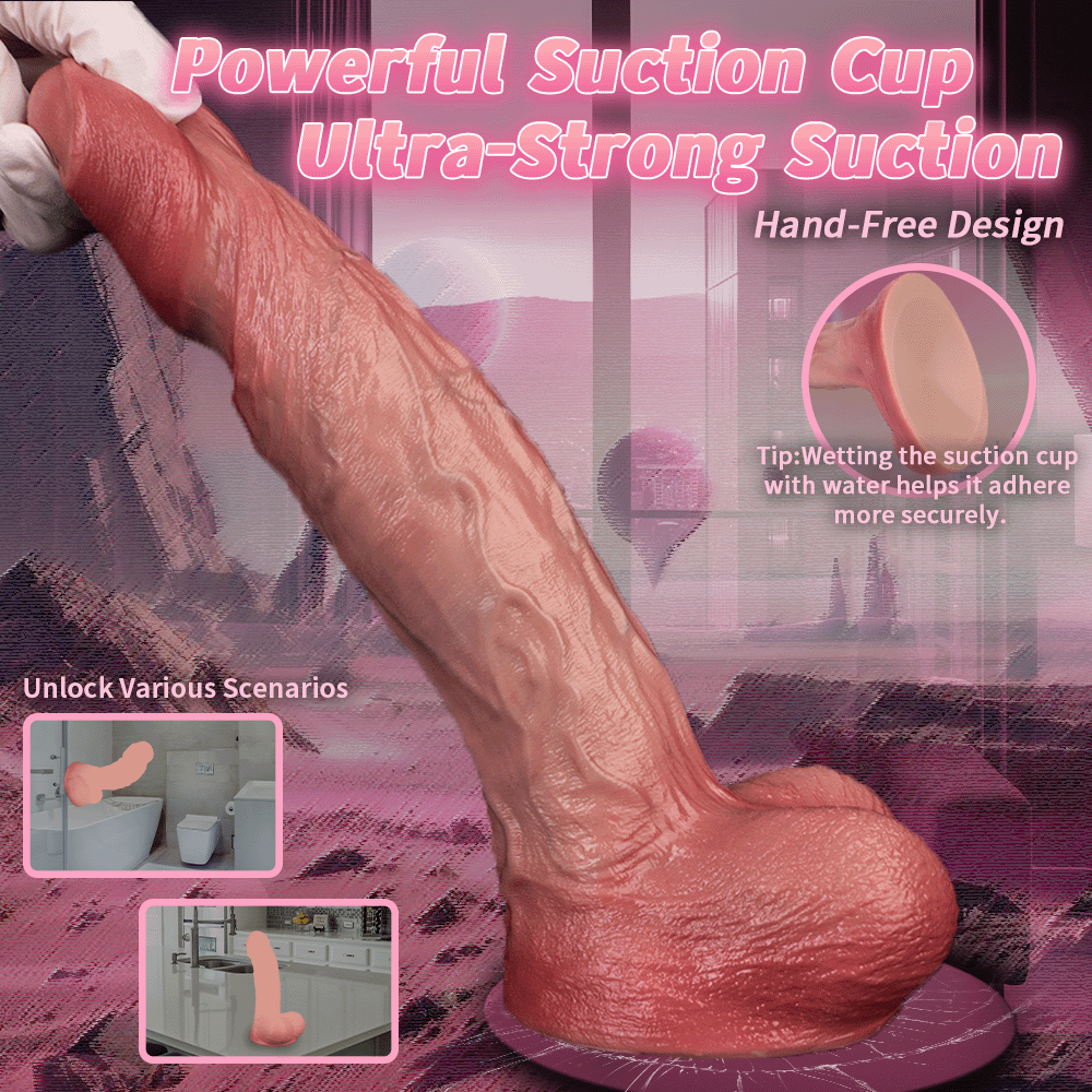 8.11in Double-layer Liquid Silicone Skin-like Soft Uncut Dildo Masturbator