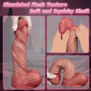 8.11in Double-layer Liquid Silicone Skin-like Soft Uncut Dildo Masturbator