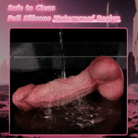8.11in Double-layer Liquid Silicone Skin-like Soft Uncut Dildo Masturbator