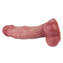 8.11in Double-layer Liquid Silicone Skin-like Soft Uncut Dildo Masturbator