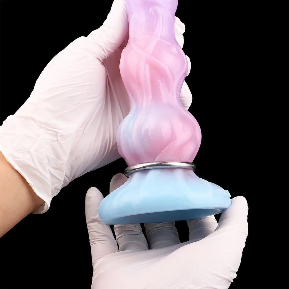 8.11in Inflatable Silicone Soft Dildo Squeeze Water Female Male Sex Toy
