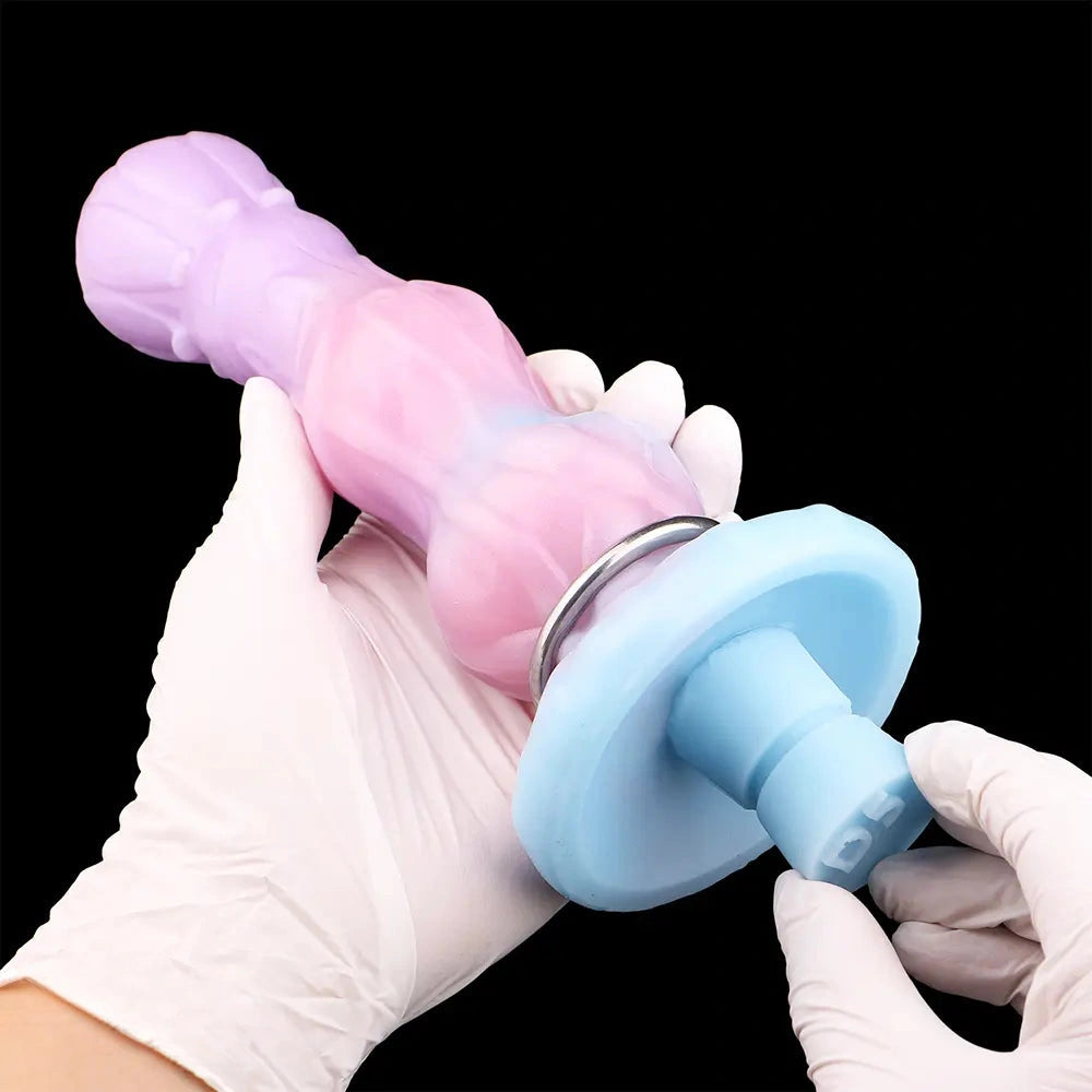 8.11in Inflatable Silicone Soft Dildo Squeeze Water Female Male Sex Toy