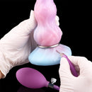 8.11in Inflatable Silicone Soft Dildo Squeeze Water Female Male Sex Toy