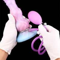8.11in Inflatable Silicone Soft Dildo Squeeze Water Female Male Sex Toy