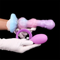 8.11in Inflatable Silicone Soft Dildo Squeeze Water Female Male Sex Toy