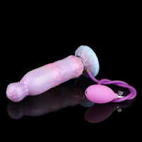8.11in Inflatable Silicone Soft Dildo Squeeze Water Female Male Sex Toy