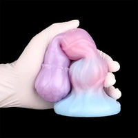 8.11in Inflatable Silicone Soft Dildo Squeeze Water Female Male Sex Toy