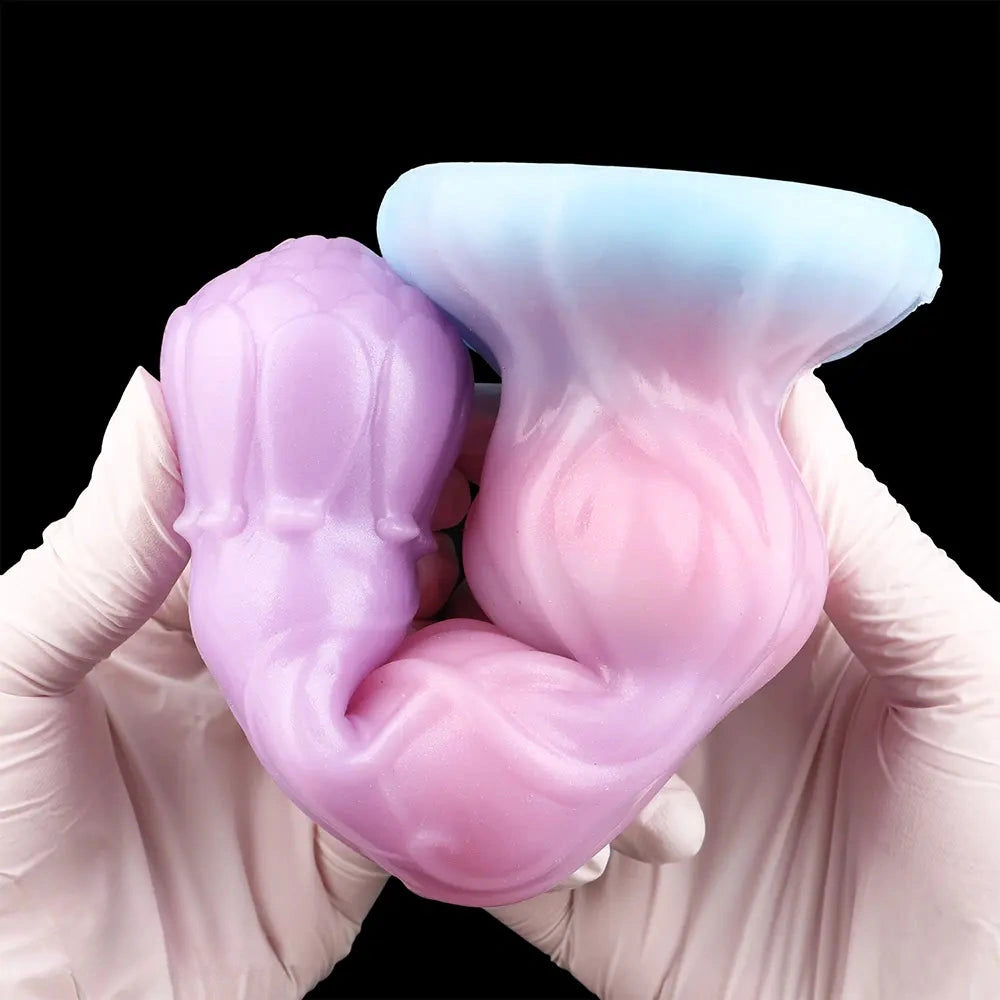 8.11in Inflatable Silicone Soft Dildo Squeeze Water Female Male Sex Toy